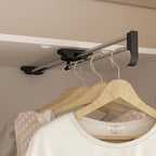 Wardrobe Clo Armoire wi/Mirror & Scalable Hanging Rod Space Saving