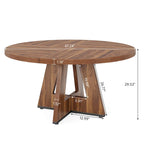 47 Inch Round Dining Table for 4, Wood Kitchen Dinner Table for Kitchen Dining Living Room - N/A