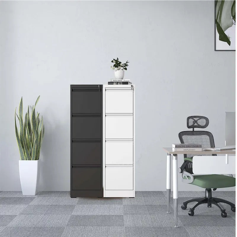 4 Drawer Metal Vertical File Cabinet with Lock