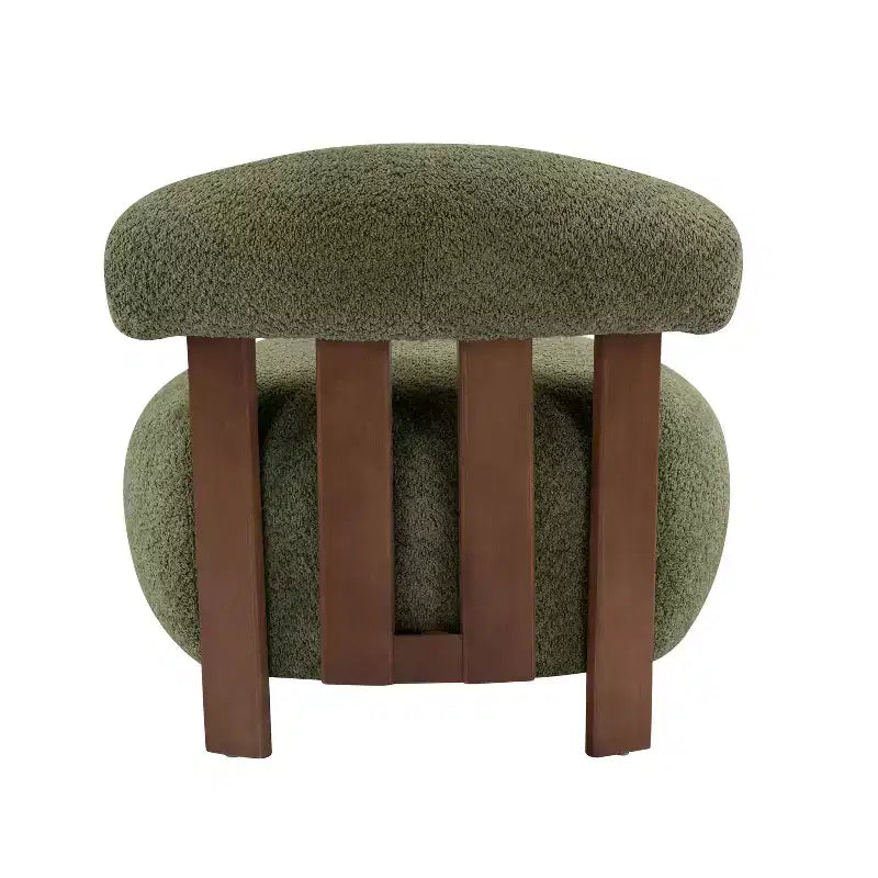 Christopher Knight Home Gareth Modern Wood Boucl Upholstered Accent Slipper Chair