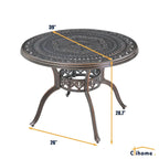 5-Piece Cast Aluminum Patio Dining Set with 4 Swivel Chair