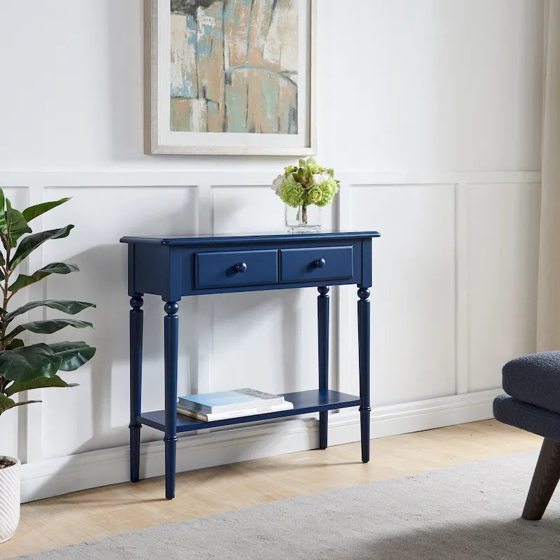Leick Home Coastal One Drawer Narrow Hall Console Sofa Table
