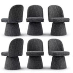 Set of 6 Modern 360 Swivel Armless Dining Chairs with Pedestal-style Base, Elegant Accent Chairs for Kitchen, Dining Room, or Office-Panipeachy