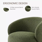 Spruce&Spring Upholstered Swivel Accent Barrel Chair with Wood Base
