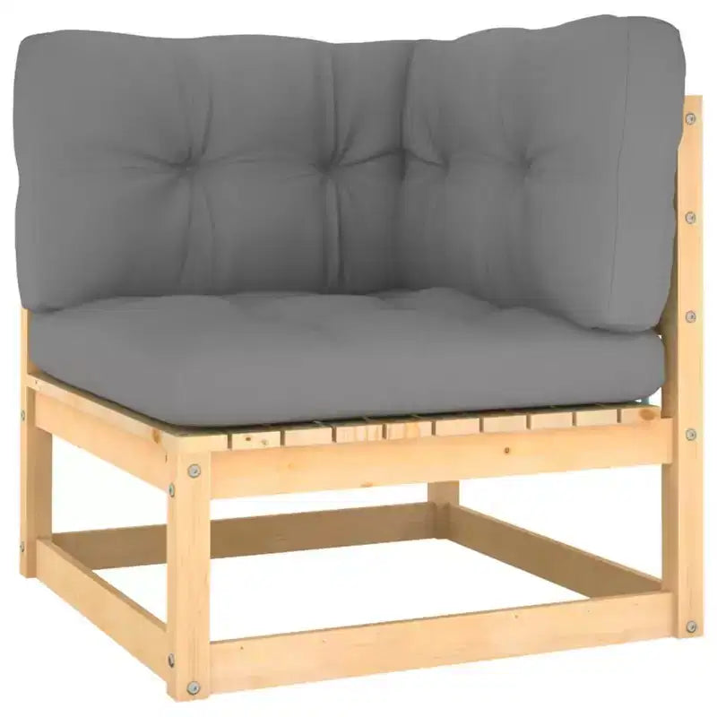 vidaXL Patio Furniture Set 10 Piece Outdoor Sectional Sofa Solid Wood Pine