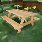 All Things Cedar 6-Ft Outdoor Picnic Table, Handcrafted Wooden Patio Bench Set for Camping, Backyard Parties, or Tailgating, Rustic Cedar