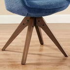 Art Leon Comfortable Fabric Swivel Accent Chair with Solid Oak Wood Legs