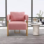 Set of 2 Modern Upholstered Accent Chairs with Gold Metal Legs for Living Room, Bedroom, or Office
