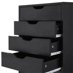 Narrow Wooden 9-Drawer Cabinet with Smooth-Glide Drawers and Top Storage Shelf