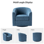 Cuenca Modern Upholstered Barrel Chair with Swivel Base Set of 2