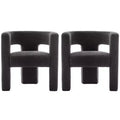 Set of 2 28 Wide Boucle Upholstered Square Armchair - Kinwell