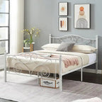 Javlergo Victoria Metal Platform Bed Frame with Headboard and Footboard