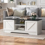 47 Rustic Farmhouse Coffee Table with Storage & Sliding Doors