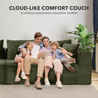 107/ 137 Modular Sectional Cloud Couch,Deep Seat Boneless Couch,Convertible Comfy Floor Sofas with Ottomans and Memory Foam