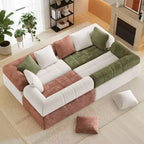 110.23 in. W Colorblock Modular 4-Seater Chenille Sofa with Curved Armrests