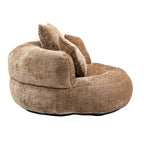 Oversized Round Accent Chair with High Wraparound Back, Chenille Upholstery & 3 Cushions