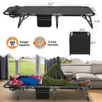 DoCred Upgraded Thicked Folding Camping Cot with Thicked Mattress