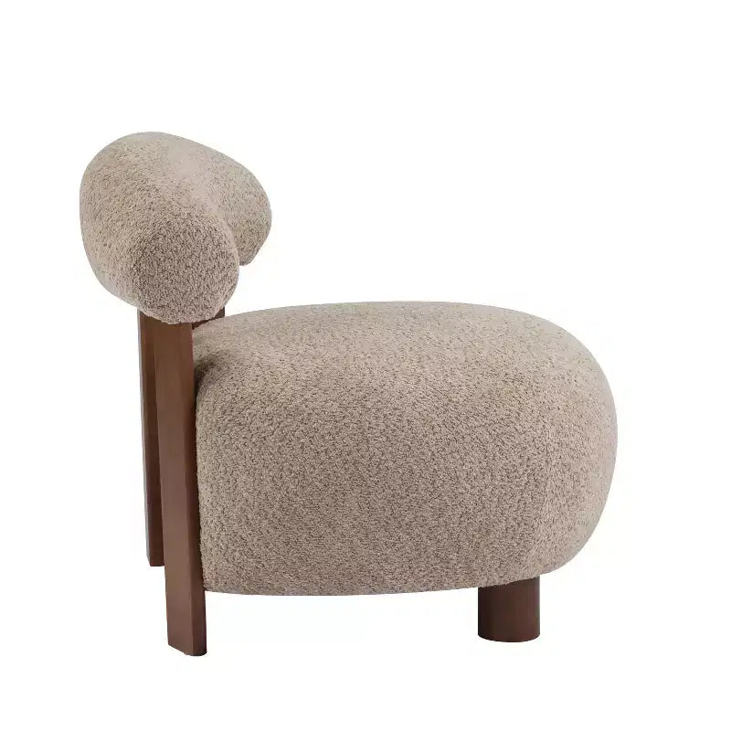 Christopher Knight Home Gareth Modern Wood Boucl Upholstered Accent Slipper Chair