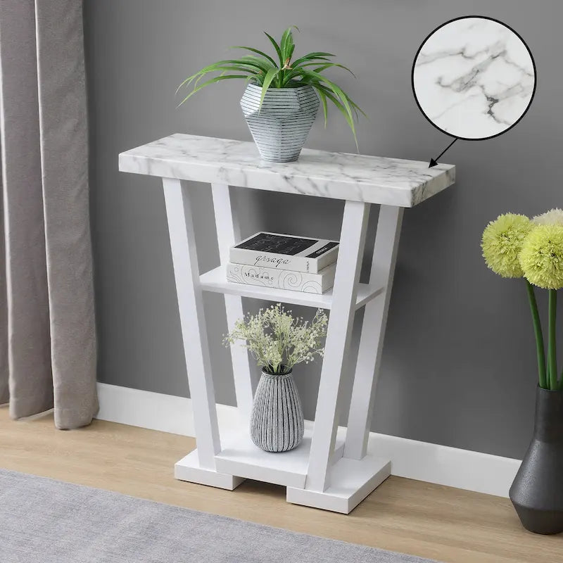 Convenience Concepts Newport V Console Table with Shelves