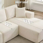 108 Modern Sofa Couch, 3 Seater Upholstered L Shaped Sofa with Pillows, Deep Seat Sofa, No Assembly Required