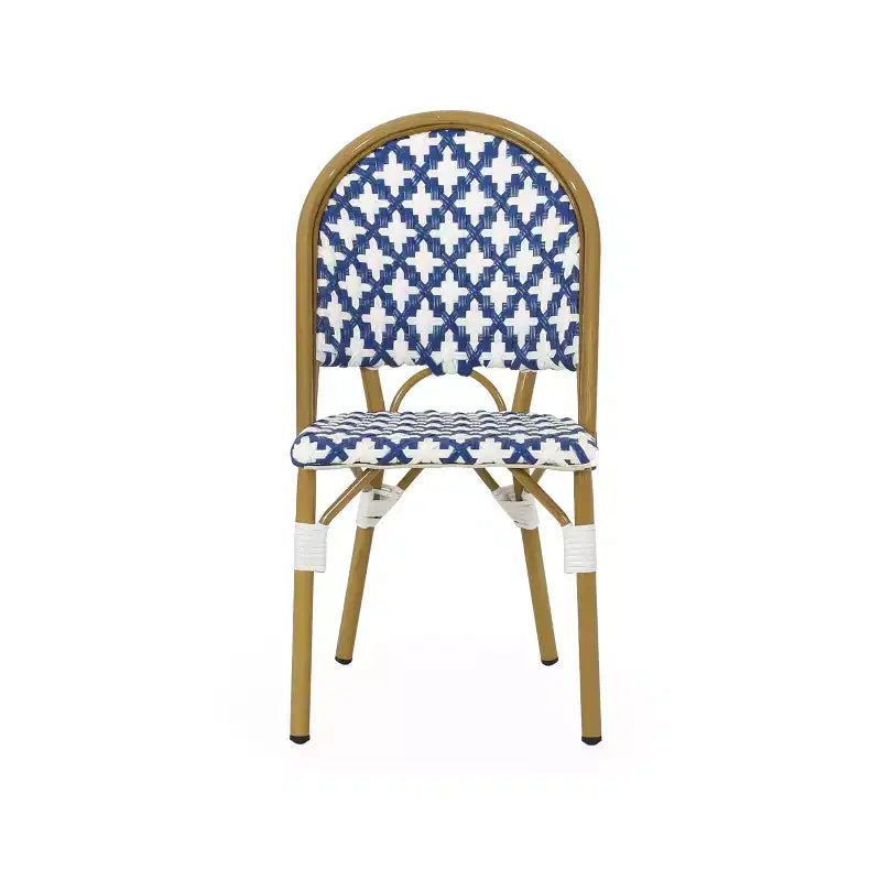 Christopher Knight Home Baron Bistro Chairs with Woven Rattan and Aluminum Frame (Set of 4)