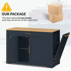 Moasis 53-inch Rolling Kitchen Island Storage Cabinet Portable Mobile Kitchen Cart