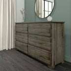 Solid Wood Farmhouse 6 Drawer Dresser