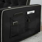 Velvet Multi-Functional Pull-Out Sofa Bed Adjustable Reclining Backrest With Pillows - N/A