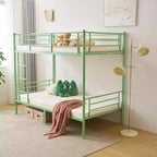 Karl Home Twin Over Twin Steel Bunk Bed Frame Ladder Bedroom Dorm Room for Kids Adult Children