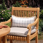 Sonoma Lane Rockport Teak Wood Outdoor Dining Chair Beige - Weather-Resistant with Foam Cushion