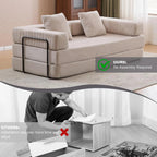 Convertible Floor Sofa Bed with Pillow Back Chenille Fabric for Living Room Bedroom