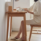 Solid Wood Study Computer Desk with Drawer for Primary Living Space