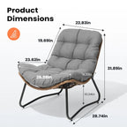 Papasan PE Rattan Chair with Cushion For Indoor Outdoor