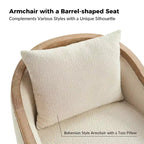 Gordon Farmhouse Rattan Solid Wood Armchair with Solid Wood Edging|ART OF LIVING DESIGNS-IVORY