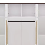 70.87Tall 8-Door Large Capacity Armoire Wardrobe Closet with Hanging Rod, Adjustable Shelves and Rattan Decorative Doors