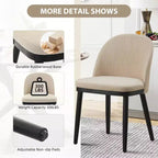 Dining Chairs Set of 4/6, Upholstered Kitchen Dining Room Chair, Linen Fabric Farmhouse Dinner Chair with Leveling Feet for Dining Room, Living Room