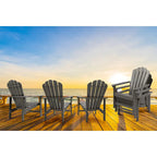 Vrakae 6 Pcs Patio HDPE All-Weather Stacking Adirondack Chair