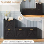 Shoe Storage Cabinet with Bench & 4 Flip Drawers - Narrow Entryway Organizer for 35-40 Pairs