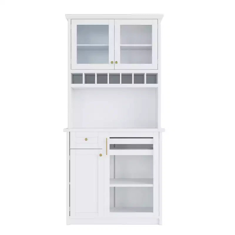 75 Tall Kitchen Pantry Cabinet with Glass Doors