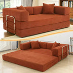 Dyonery 78Folding Sofa Bed Convertable Corduroy Couch King Size Floor Sleeper 4-in-1 DIY Combination Modular Sofa Fold Out Comfy sofa.