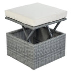 Outdoor Gray Wicker Daybed with Cushions and Retractable Canopy