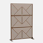 MAYEERTY Galvanized Steel Privacy Screen Outdoor and Indoor Divider Freestanding Decorative Screen for Balcony Garden 1pcs
