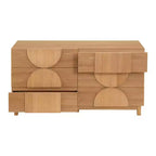 6-Drawer Modern Geometric Dresser, Half-Circle Accent Wide Storage Chest for Bedroom & Living Room