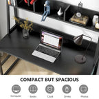 47 Inch Modern Computer Desk with Hutch and Bookshelf