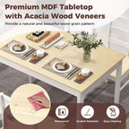 Costway 5-Piece Dining Set Solid Wood Kitchen Furniture with Rectangular Table & 4 Chairs Natural/Coffee/Grey