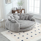 Comfortable Oversized Double Loaf High Back Round Sofa Bed with Armrests