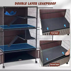 Small Animal Cage, Ferret Cage - 59 5-Tier Habitat with Storage Cabinet, Includes Hammock/Wheels/Removable Ramps/Easy-Clean Trays