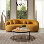 Blaine Japandi Style Luxury Modern Boucle Fabric Curved Sofa