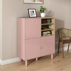 Multifunctional Storage cabinet with door, modern sideboard cabinet, wooden storage cabinet, leather handle drawer cabinet