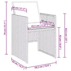 vidaXL Patio Dining Set with Cushions, Garden Table and Chairs, Gray Poly Rattan